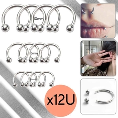 Piercing Septum Paquete X12 Unidades Medida Acero Quirúrgico