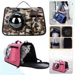 Bolso Transportador Mascota Perro Gato Burbuja 360º Plegable