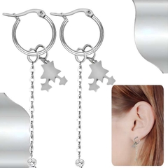 Par De Aros Colgantes Con Dije Acero Quirurgico Mujer Largos - M&Q REGALOS