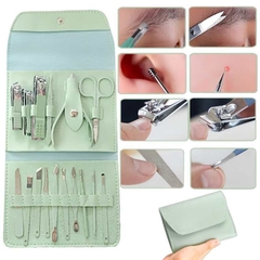 Combo Manicura 16 Piezas Sobre Estuche Cuidado Belleza Acero
