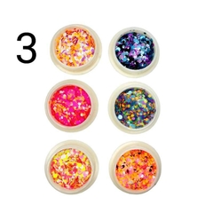 Polvo Brillos Glitter X6 Decoración Uñas Nail Art - M&Q REGALOS