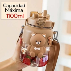 Botella Botellon De Agua Infantil Xl Kawai Ositos Con Correa - M&Q REGALOS