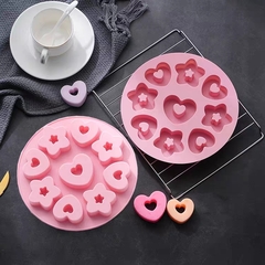 Molde De Silicona Corazones Y Estrellas Chocolates Reposteria - comprar online