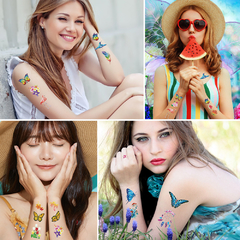 X6 Tattoos Temporales Neon Autoadhesivos Varios Diseños - M&Q REGALOS