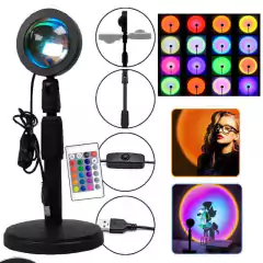 Lampara Proyector Atardecer 16 Colores Control Usb Sunset
