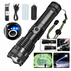 Linterna Tactica P50 Led Recargable Usb Pilas Zoom Luz