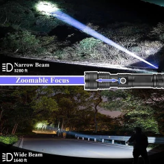Linterna Tactica P50 Led Recargable Usb Pilas Zoom Luz - comprar online