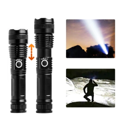 Linterna Tactica P50 Led Recargable Usb Pilas Zoom Luz en internet