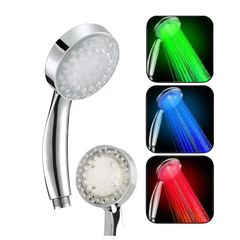 Cabezal De Ducha Luz 3 Colores Temperatura Adaptador Baño