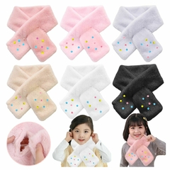 Bufanda Peluche Suave Infantil Cruzada Invierno Cuello Frio