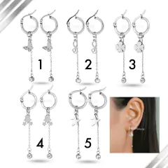 Par De Aros Colgantes Acero Quirurgico Mujer Largos Aritos - comprar online