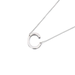 Cadena Collar Con Inicial Grande Acero Quirurgico Dije Letra