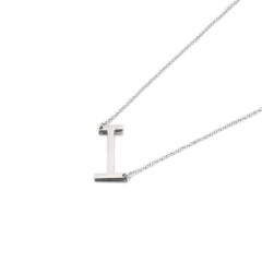 Imagen de Cadena Collar Con Inicial Grande Acero Quirurgico Dije Letra