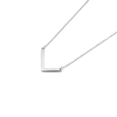 Cadena Collar Con Inicial Grande Acero Quirurgico Dije Letra - M&Q REGALOS