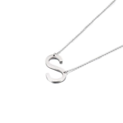 Cadena Collar Con Inicial Grande Acero Quirurgico Dije Letra - comprar online