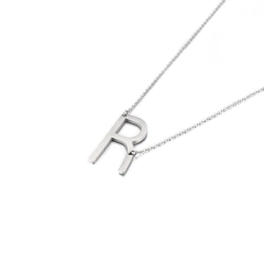 Cadena Collar Con Inicial Grande Acero Quirurgico Dije Letra