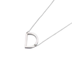 Imagen de Cadena Collar Con Inicial Grande Acero Quirurgico Dije Letra