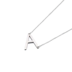 Cadena Collar Con Inicial Grande Acero Quirurgico Dije Letra - tienda online