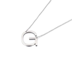 Cadena Collar Con Inicial Grande Acero Quirurgico Dije Letra - tienda online