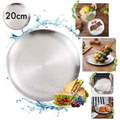 Plato Playo Acero Inoxidable Reforzado 20cm Vajilla X1 Unid
