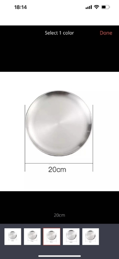 Plato Playo Acero Inoxidable Reforzado 20cm Vajilla X1 Unid - comprar online