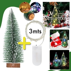 Combo Arbol De Navidad Tupido Nieve + Micro Guirnalda 3mts