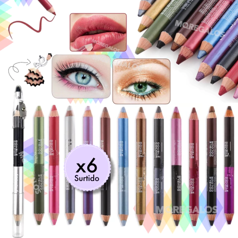 Delineador De Ojos Lapiz Sombras Labios 3 En 1 Multiuso X6