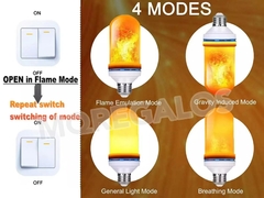 X2 Lampara Led 4w Efecto Fuego Llama Antorcha Farol Llama - tienda online