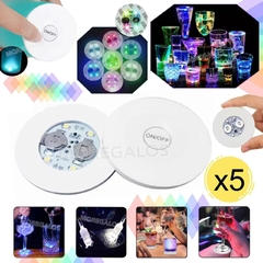 Base Adhesiva X5 Luminosa Led Eventos 6cm Vasos/botellas - comprar online