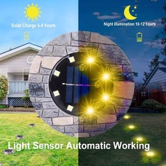 X6 Farol Estaca Con Panel Solar Recargable 12led Símil Piedra - comprar online