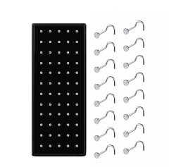 X40 Piercing Aro Nariz Strass Nostril Curvo Acero Quirúrgico en internet