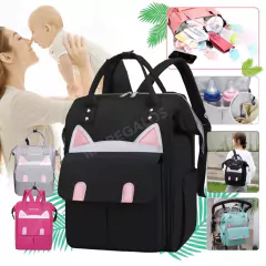 Mochila Maternal Funcional Diseño Gatito Termica Divisiones
