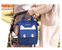 Mochila Maternal Funcional Diseño Gatito Termica Divisiones - M&Q REGALOS