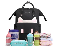 Mochila Maternal Funcional Diseño Gatito Termica Divisiones - comprar online