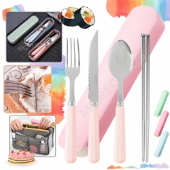 Juego Cubiertos Y Palitos Chinos Para Sushi + Estuche Acero en internet