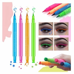 Delineadores Fluor De Ojos X1 Fibra Doble Punta Sello Pincel