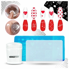 Kit De Placa Metal Para Stamping Sello Cherimoya Nail Art