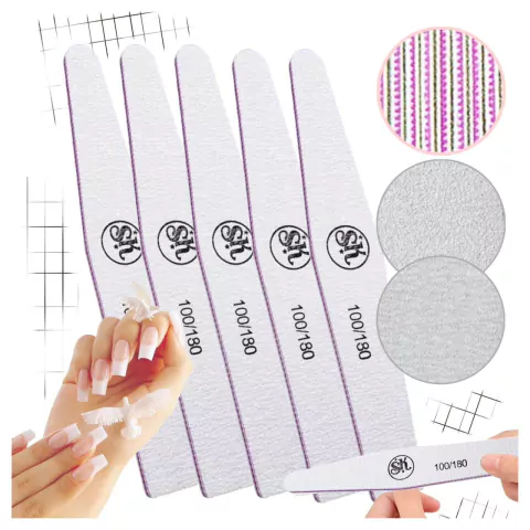 Lima X10 Unidades 100/180 Uñas Esculpidas Manicuria Piramide