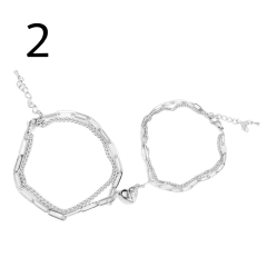 Pulsera Con Iman Dije Corazon Amistad Pareja Novios Acero en internet