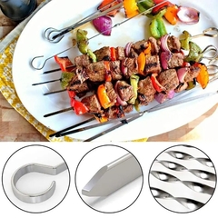 Set X6 Palitos Pinches De Brochette Parrilla Acero Inoxidabl - comprar online
