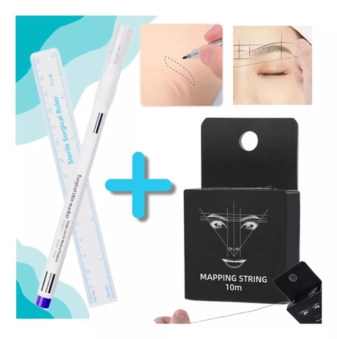 Kit Para Perfilar Cejas Visagismo Hilo + Marcador Rotulador