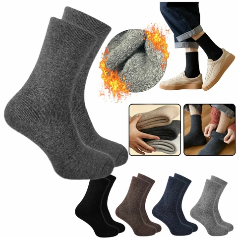 X4 Pares De Medias Hombre Calentitas Frio Largas Invierno