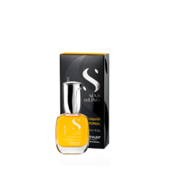 Botella de Cristales Líquidos Semi de Lino Diamond de 15 ml, con envase negro y dorado, ideal para el cuidado del cabello.