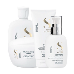 Semi di Lino: Shampoo Diamond, Conditioner Diamond, Mask Diamond y Extraordinary all in 1 fluid