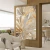 Quadro Vertical - Abstrato Floral Dourado - comprar online