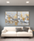 Quadro Duplo - Abstrato Dourado - AD1