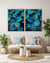 Quadro Duplo - Folhas Azuis - FA1