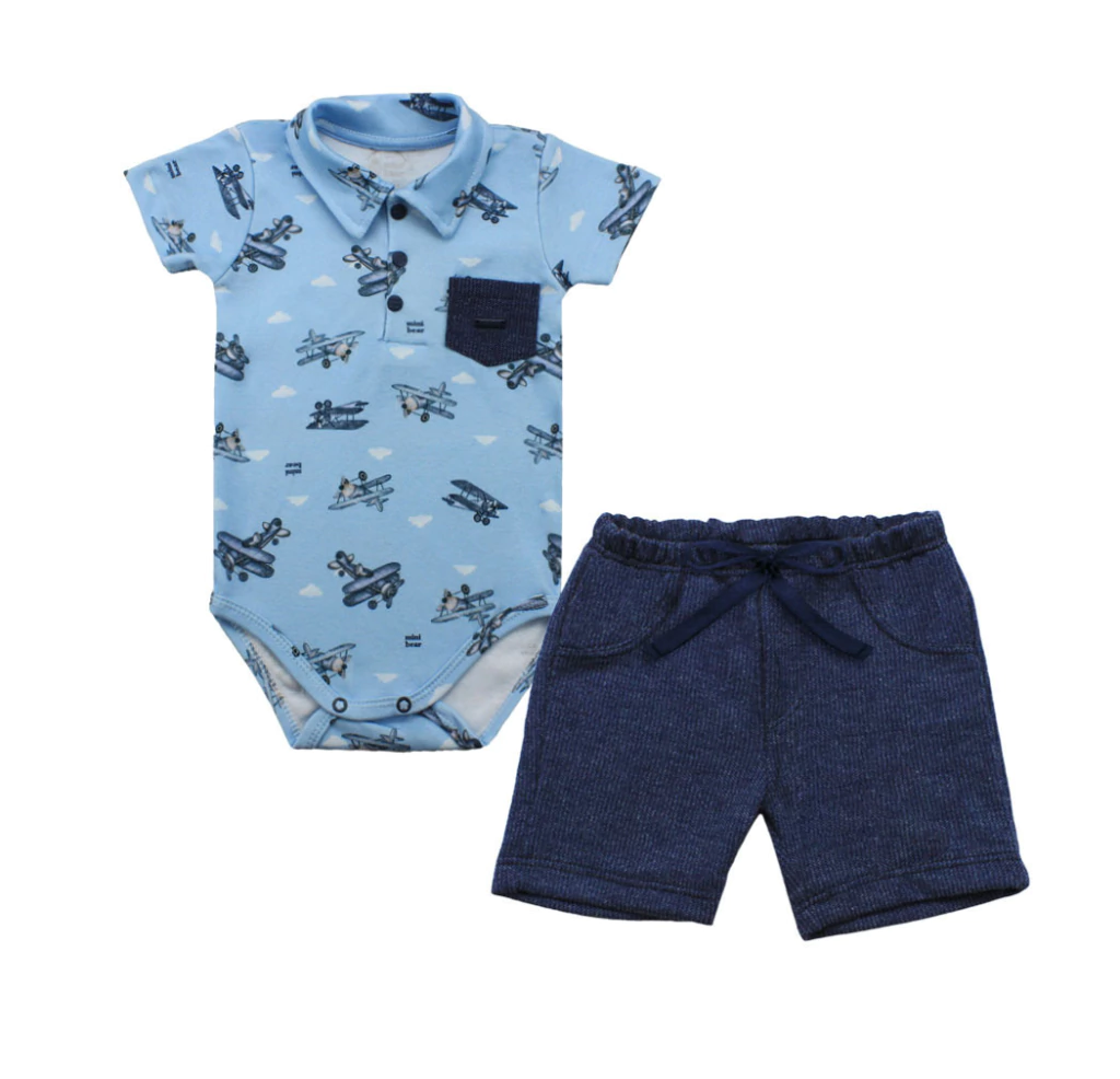 CONJUNTO BODY COM SHORTS AVIADOR