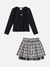 CONJUNTO BLUSA PRETA E SAIA XADREZ MOMI - comprar online