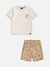 Conjunto t-shirt off white com bermuda na internet